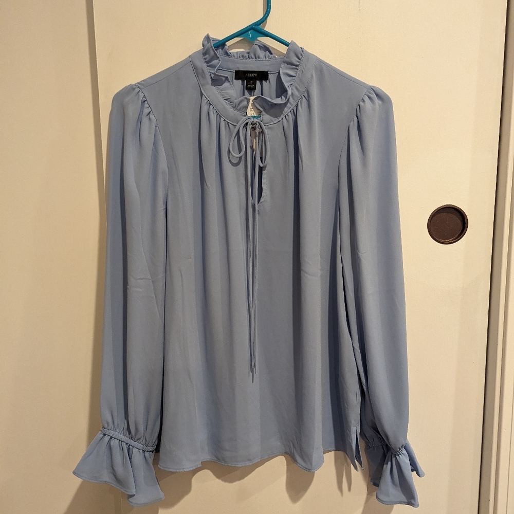 NWT Blue J Crew Ruffled Blouse